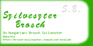 szilveszter brosch business card